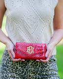 Carlington Clutch/Crossbody Red Patent EC