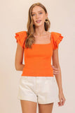 Spring Ruffle Tiered Sweater Top