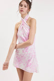 ZIZZY FOREST TWISTED HALTER BAND MINI DRESS
