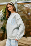IT2594E-WWJD2 Stripe Embroidered "WWJD" Mock Neck Sweatshirt