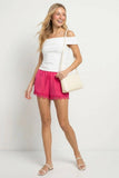Lace Trim Tie Waist Shorts