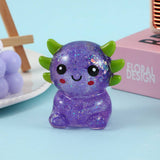 Cartoon Sequin Axolotl Squishy Toy Slow Rising Stress Relief Squeeze Toy