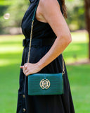 Cecilia Circle Logo Handbag Hunter Green EC