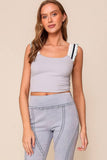 Ruffle Strap Crop Tank Top