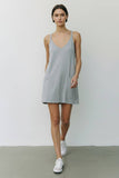 ID4288 Washed Sporty Mini Dress W Built in Romper Lining