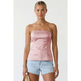 Tailored Long Satin Tube Top