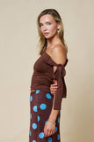 One shoulder Bow Detail Top