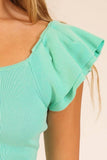 Spring Ruffle Tiered Sweater Top