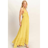 Halter Neck Smocked Maxi Dress