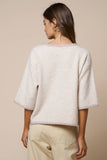 Color Block Button Down Sweater Top