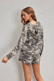 FF7900 Camo Hoodie & Shorts Set