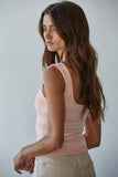 S1309N | Knit Striped Seamless Padded Tank Top