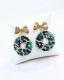 Good Tidings Wreath Earring Green