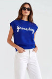 CSW10210-1 - 'GAMEDAY" EMBROIDERED SLEEVELESS SWEATER VEST