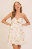 Strapless Floral Babydoll Mini Dress