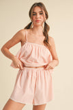 IST5868 STRIPED POPLIN CAMI  AND SHORTS SET