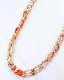 Corydon Braided Chain Scarf Necklace Orange