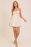 Strapless Floral Babydoll Mini Dress