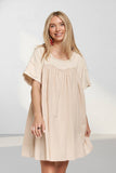 DROP SHOULDER BABYDOLL DRESS - RED3499