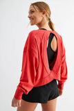 Crescent Pima Cotton Open Back Long Sleeve Tee
