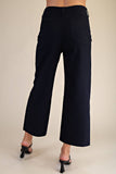 Colette Cropped Wide-Leg Scallop Pocket Detail Pants