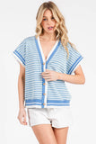 GINGHAM KNIT BUTTON UP CARDIGAN