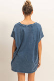 Oversized V-Neck Mineral Washed Top