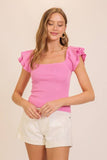 Spring Ruffle Tiered Sweater Top