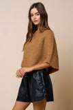 Ribbed Knit Round Neck Poncho
