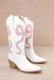 RUBY BOW SWIRLING PATTERNED WESTERN BOOTS
