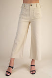 Colette Cropped Wide-Leg Scallop Pocket Detail Pants