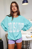 T1770-GOD | 'GOD IS LOVE' Print Oversized Graphic Top