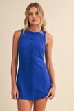 IR2451 LINEN SLEEVELESS MINI DRESS WITH BUILT IN SHORTS