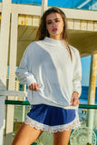 IP5839 Casual Lace-Trim Contrast Shorts