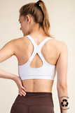 RECYCLED BUTTER CROSSBACK BRA TOP