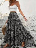 Floral Belt With Three-layer Splicing Skirt