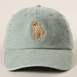 Golden Retriever Embroidered Pigment Dyed Baseball Cap