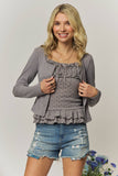 POLKA DOT RUFFLE CAMI & CARDIGAN - RET4276