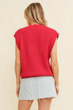 CSW10210-1 - 'GAMEDAY" EMBROIDERED SLEEVELESS SWEATER VEST