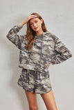 FF7900 Camo Hoodie & Shorts Set