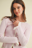 CSW18003 - RIBBED CARDIGAN WITH RUFFLED TRIM COLOR CONTRAST