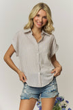 STRIPED SHORT SLEEVE BUTTON-DOWN - RET4255