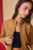 Faux Suede Zip Up Jacket