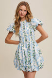 Floral Puff Sleeve Smocked Dress