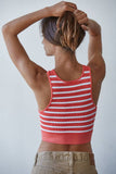 S1107 | Knit Seamless Ribbed Striped Racerback Brami