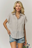 STRIPED SHORT SLEEVE BUTTON-DOWN - RET4255