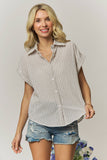 STRIPED SHORT SLEEVE BUTTON-DOWN - RET4255