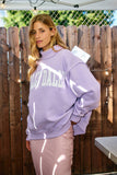 IT2594E-DILLYDALLY | 'DILLY DALLY' Mock Neck Sweatshirt