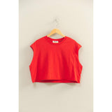 Crew Neck Boxy Sleeveless Cropped Top