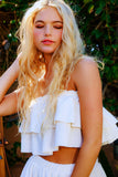 T2540 Solid Tiered Tube Crop Top